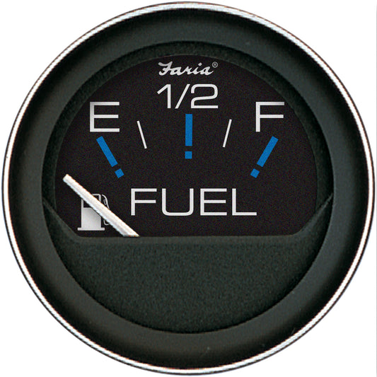 Faria Beede Instruments Coral 2-Inch Fuel Level Gauge (E-1/2-F) for Marine and Automotive Use