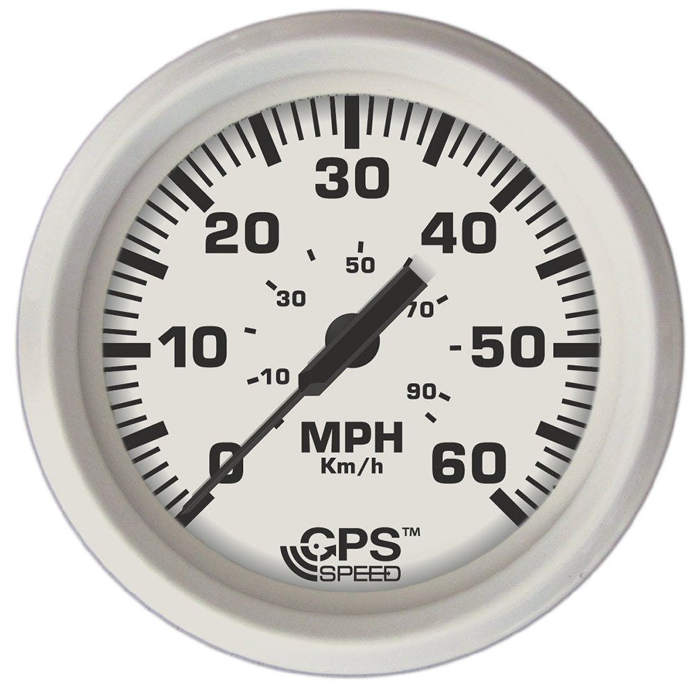 Faria Beede Instruments Dress White 4-Inch GPS Speedometer – 60 MPH, Accurate Marine Instrument with Digital COG Display