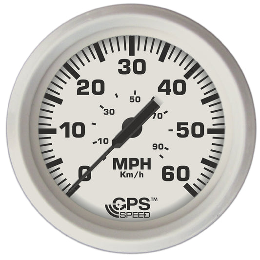 Faria Beede Instruments Dress White 4-Inch GPS Speedometer – 60 MPH, Accurate Marine Instrument with Digital COG Display