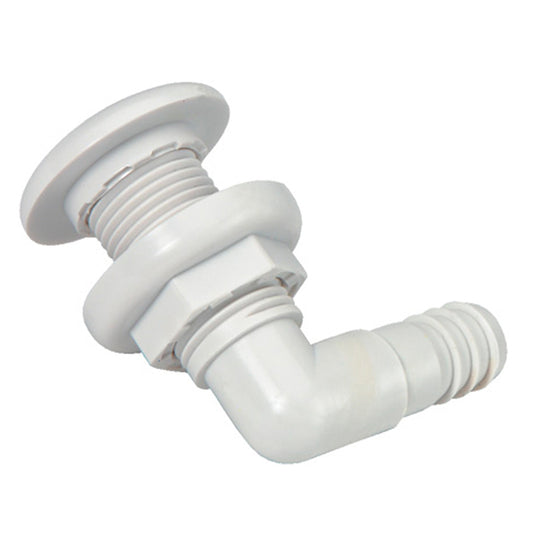 Johnson Pump 75035-00 Thru-Hull Connector - 3/4 Inch 90 Degree White for Marine Plumbing