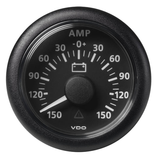 Veratron A2C59512329 ViewLine 52mm Battery Status Gauge with Black Dial and Bezel – 150/+150 Amp, Marine Engine Monitoring