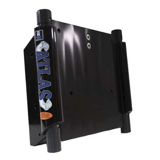 T-H Marine ATLAS 4-Inch Set Back Hydraulic Jack Plate - Gloss Black Anodized for High-Performance Outboards