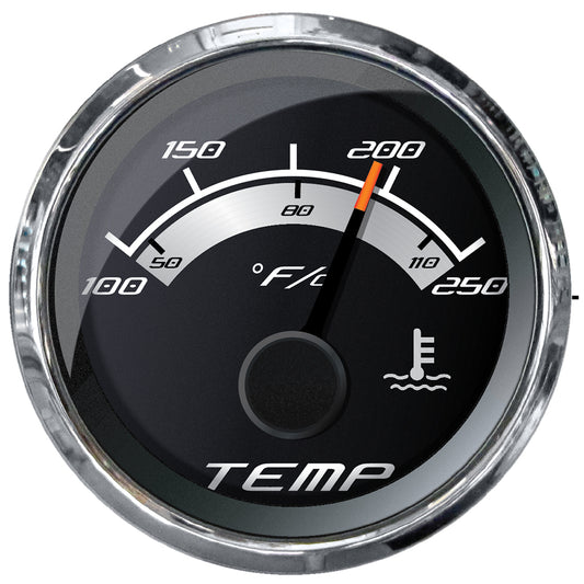 Faria Beede Instruments Platinum Series 2-Inch Water Temperature Gauge (100-250°F) with Blue LED Illumination