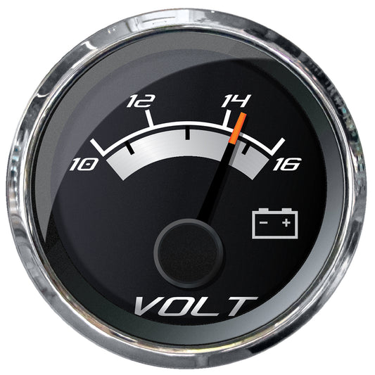 Faria Beede Instruments Platinum Series 2-Inch Volt Meter (10-16 VDC) with Anti-Fog Glass and Blue LED Illumination