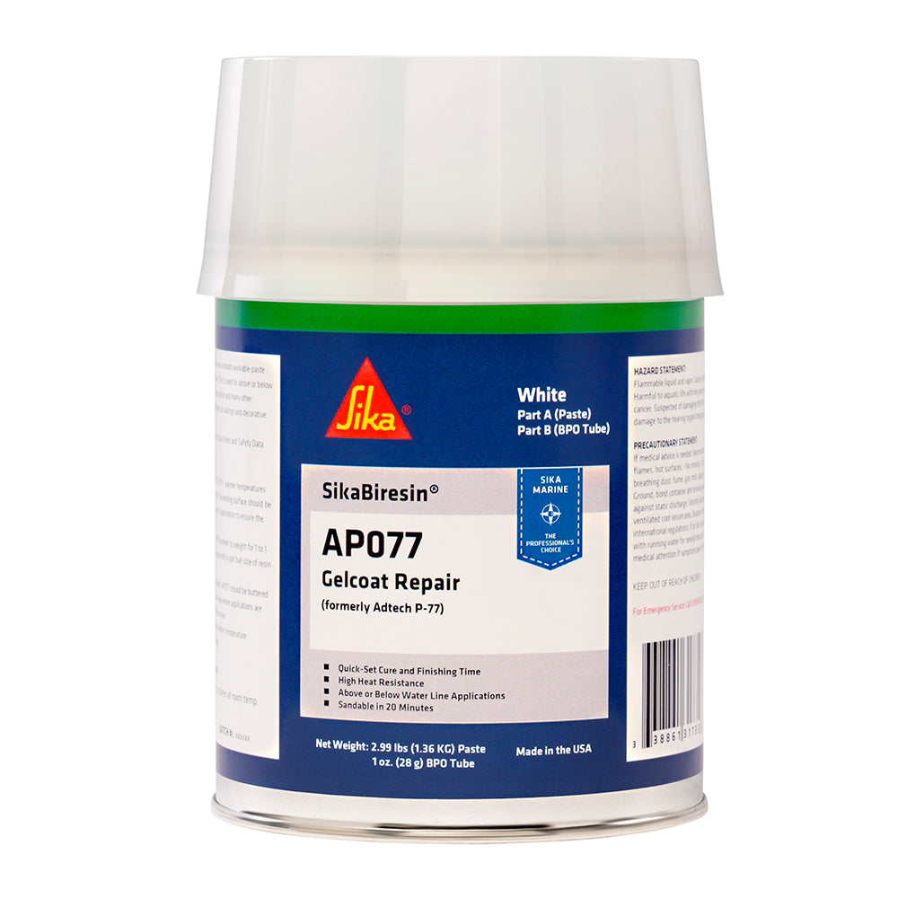 Sika Biresin AP077 + BPO Cream Hardener - White Quart | High-Performance Gelcoat Repair System by Sika