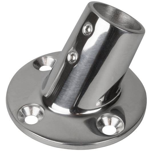 Sea-Dog Rail Base Fitting with 2-3/4-Inch Round Base in 316 Stainless Steel - 1 Inch OD