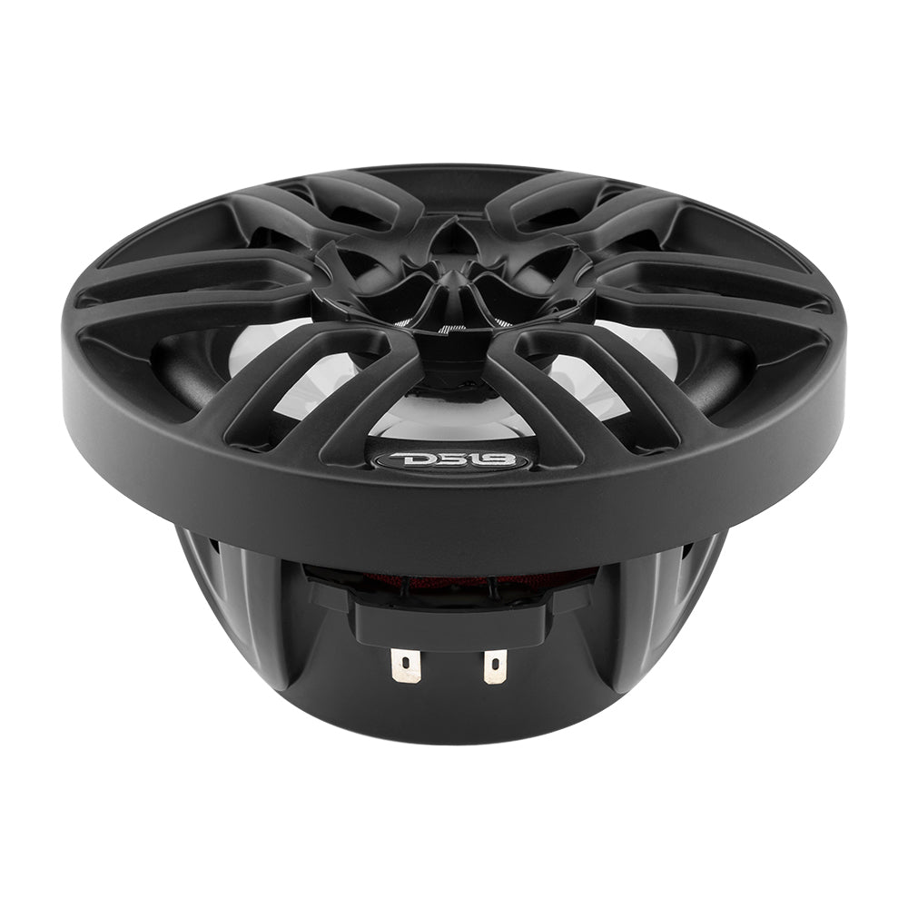 DS18 HYDRO 6.5-Inch Marine Speakers with RGB LED Lights and 300W Power – Matte Black