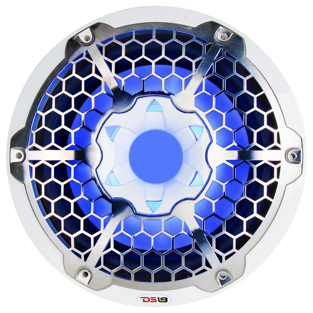 DS18 Hydro 10-Inch Marine Subwoofer with RGB Lights – 600W Power, White