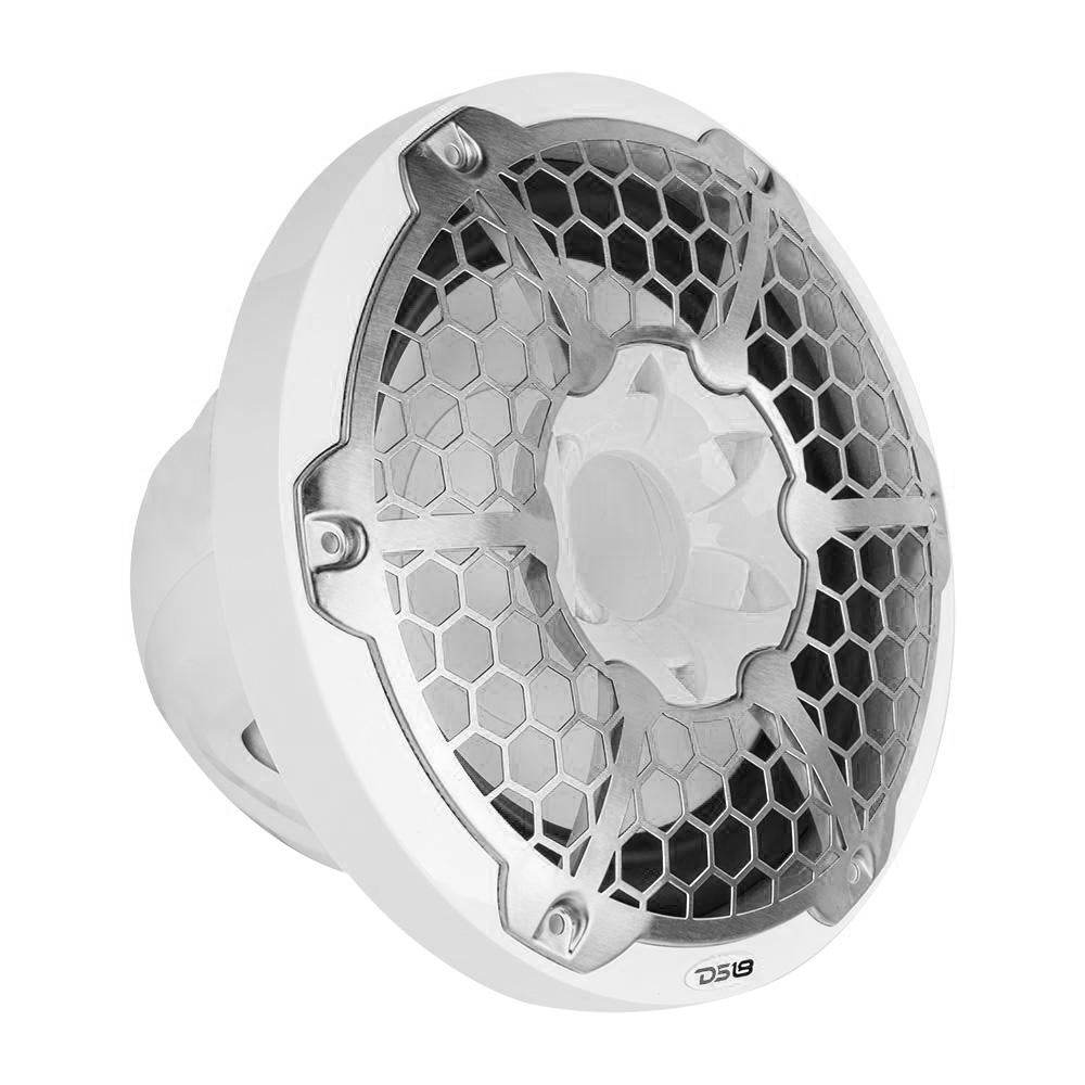 DS18 Hydro 10-Inch Marine Subwoofer with RGB Lights – 600W Power, White