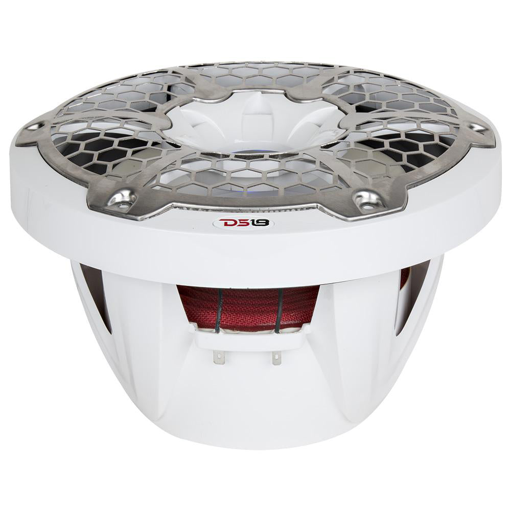 DS18 Hydro 10-Inch Marine Subwoofer with RGB Lights – 600W Power, White