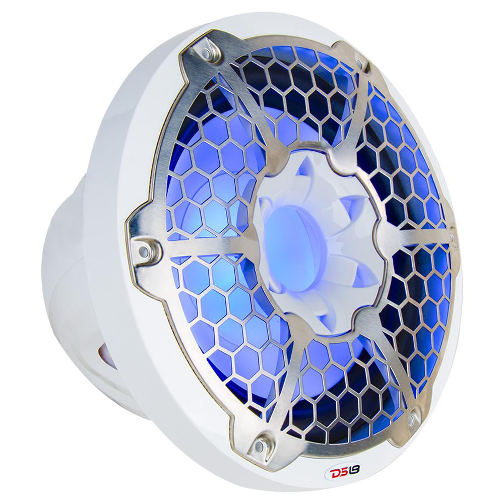 DS18 Hydro 12-Inch Marine Subwoofer with RGB Lights - 700W, White, Model NXL-12SUB/WH