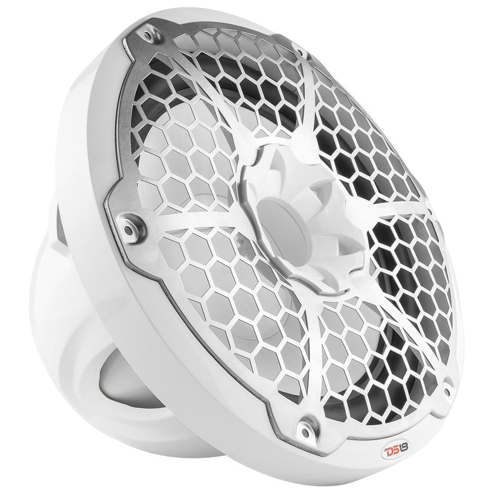 DS18 Hydro 12-Inch Marine Subwoofer with RGB Lights - 700W, White, Model NXL-12SUB/WH