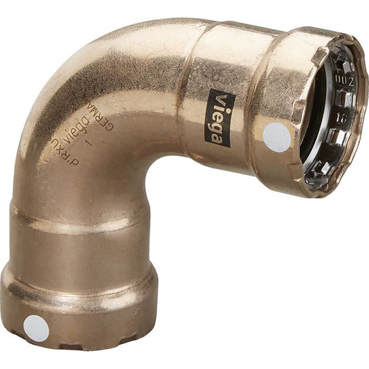 Viega MegaPress 3/4-Inch Copper Nickel Elbow with Double Press Connection and Smart Connect Technology