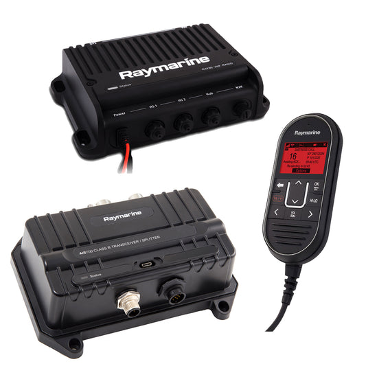 Raymarine Ray90 VHF Radio with AIS700 Class B AIS Transceiver Bundle – Marine Communication System with Built-in GPS, Loudhailer, and Expandable Handsets