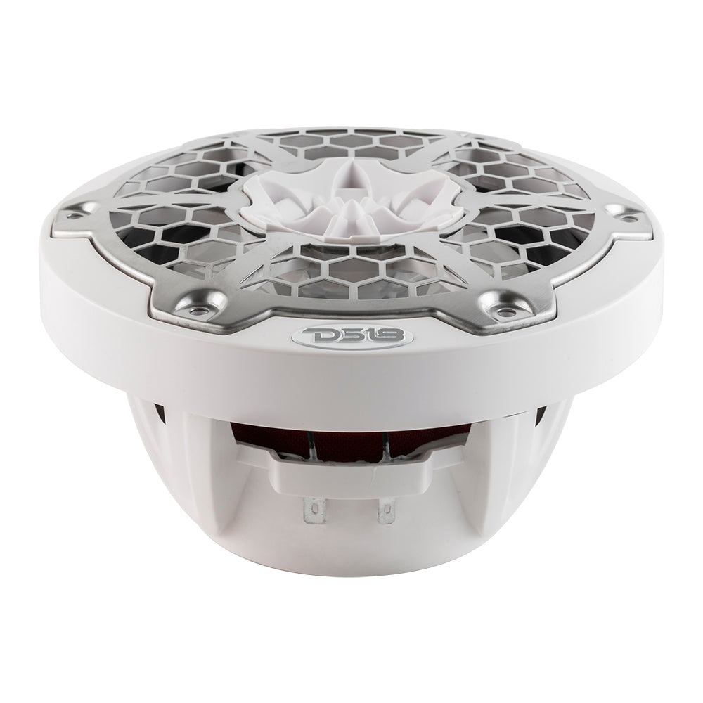 DS18 New Edition Hydro 6.5-Inch 2-Way Marine Speakers with RGB LED Lighting, 300W, White, Model NXL-6M/WH