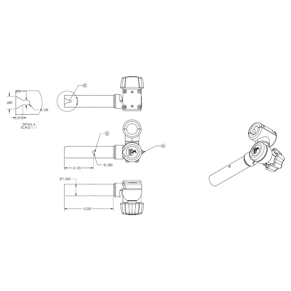 TACO Marine ShadeFin Adjustable Clamp-On Pipe Mount - Secure Sun Shade Attachment for Boats