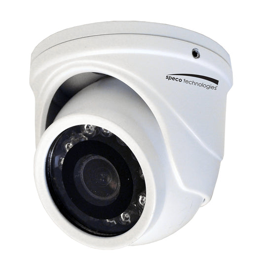 Speco Tech HT471TW 4MP HD-TVI Mini Turret Camera with 2.9mm Lens - Weatherproof White Housing