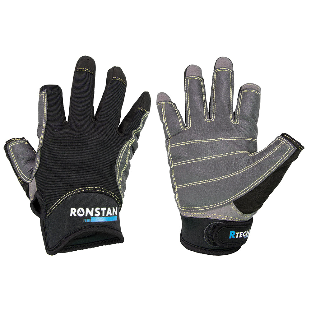 Ronstan Sticky Race Gloves, 3-Finger Sailing Gloves, Black, Medium – CL740M