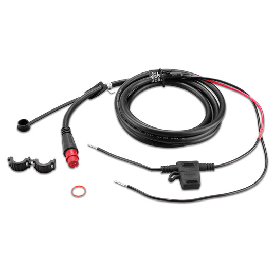 Garmin Threaded Power Cable for GLS 10 - 6 ft Marine Power Supply with Locking O-Ring