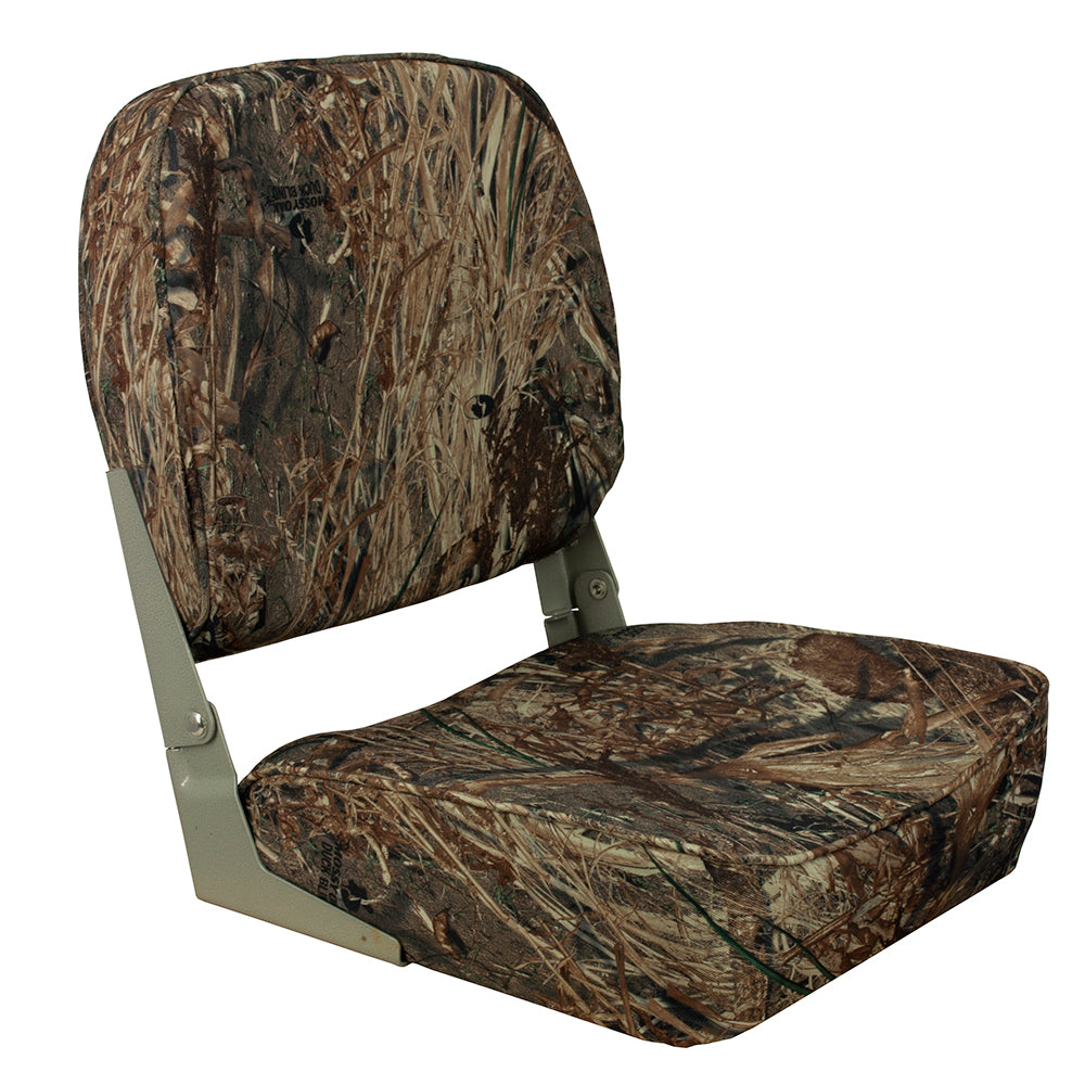 Springfield Marine Economy Folding Seat - Mossy Oak Buck Blind with Cushion and Rigid Frame
