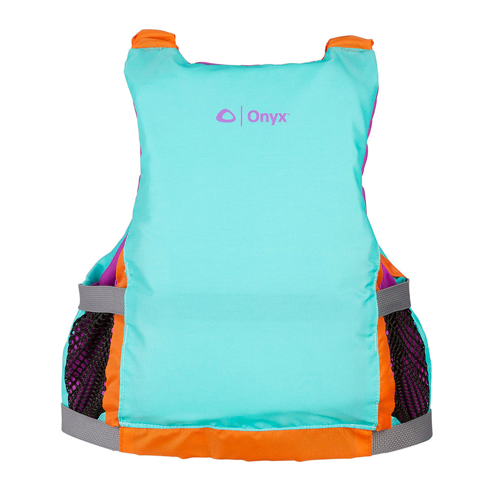 Onyx Outdoor Youth Universal Paddle Vest - Aqua, U.S. Coast Guard Approved for Comfortable Water Safety