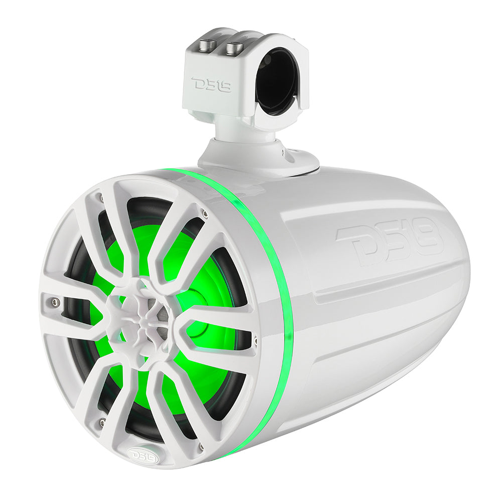 DS18 X Series Hydro 6.5-Inch Wakeboard Pod Tower Speaker with RGB LED Light - 300W - White