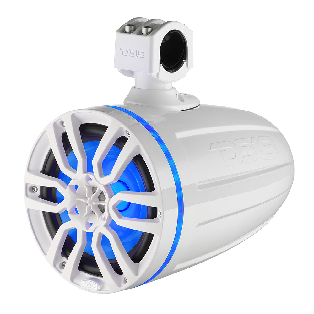 DS18 X Series Hydro 6.5-Inch Wakeboard Pod Tower Speaker with RGB LED Light - 300W - White