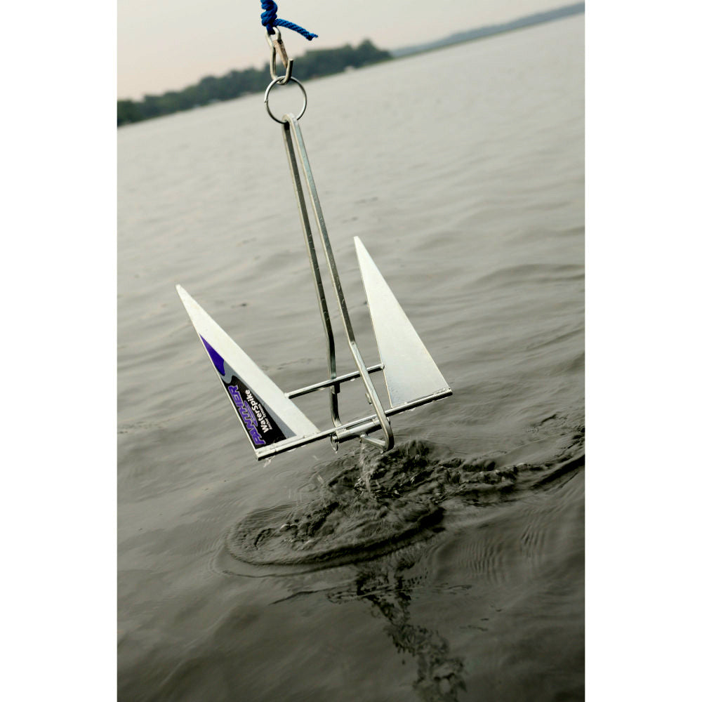 Panther Water Spike Anchor for Up to 16' Boats – Collapsible 1/4" Plated Steel Anchor with Heavy Holding Power