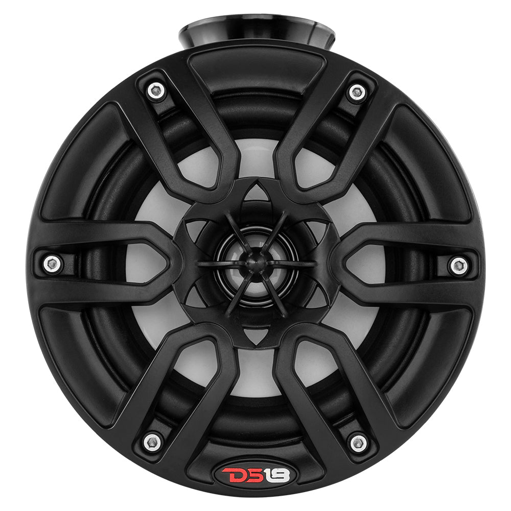 DS18 Hydro 8-Inch Compact Wakeboard Pod Tower with RGB LED Light - 375W Power - Black