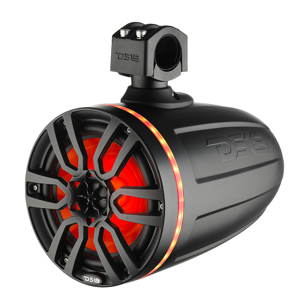 DS18 X Series Hydro 8-Inch Wakeboard Pod Tower Speaker with RGB LED Lights – Marine Grade Waterproof Sound System