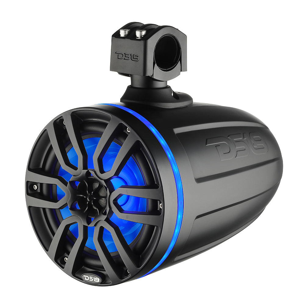 DS18 X Series Hydro 8-Inch Wakeboard Pod Tower Speaker with RGB LED Lights – Marine Grade Waterproof Sound System