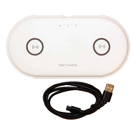 Lunasea Lighting Dual Qi Wireless Charging Pad LLB-63AU-01-00 – Slim USB-Powered Charger for All Wireless Devices