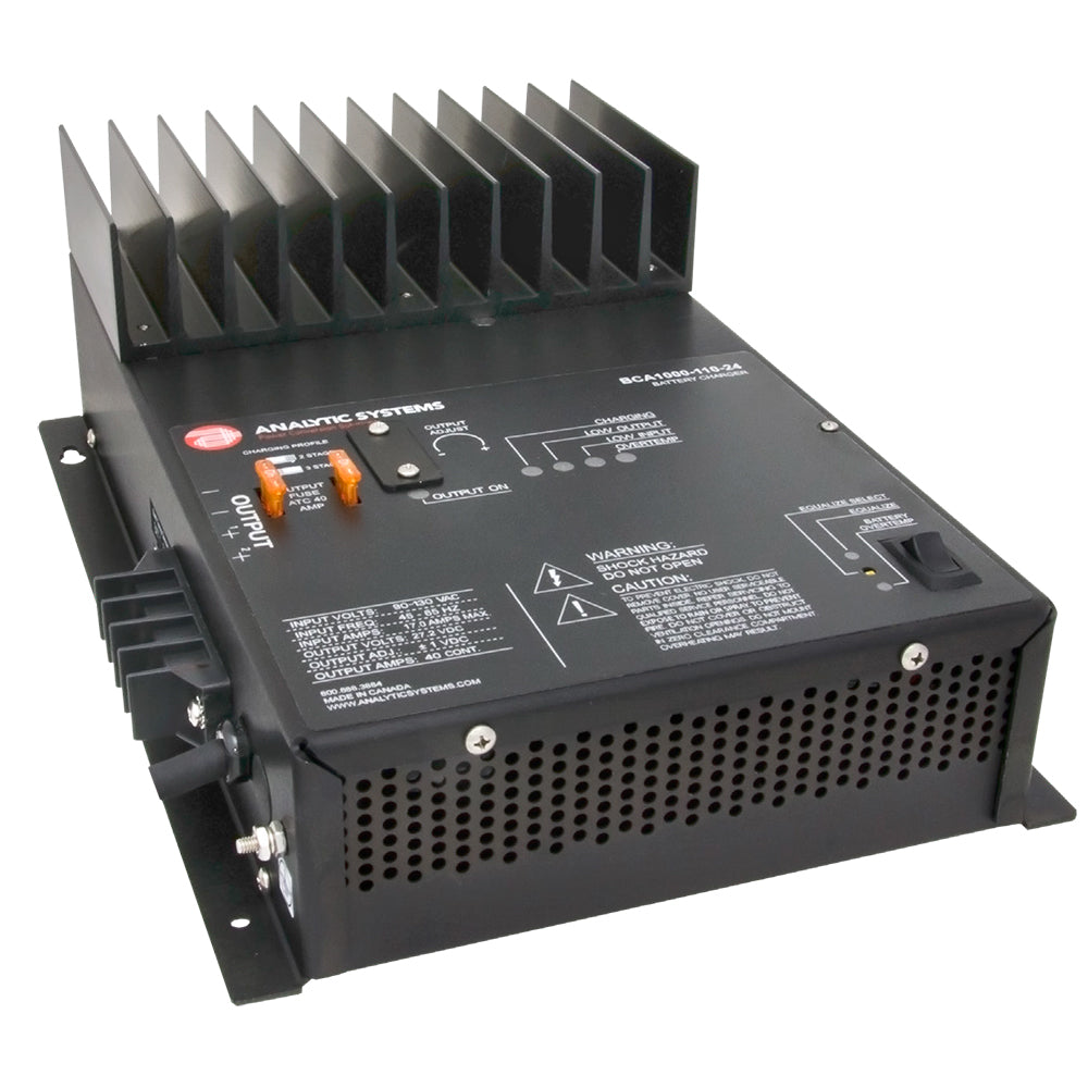Analytic Systems BCA1000V-110-32 AC Battery Charger, 2-Bank, 30A 32V Output, 110V Input with Digital Volt/Amp Meter
