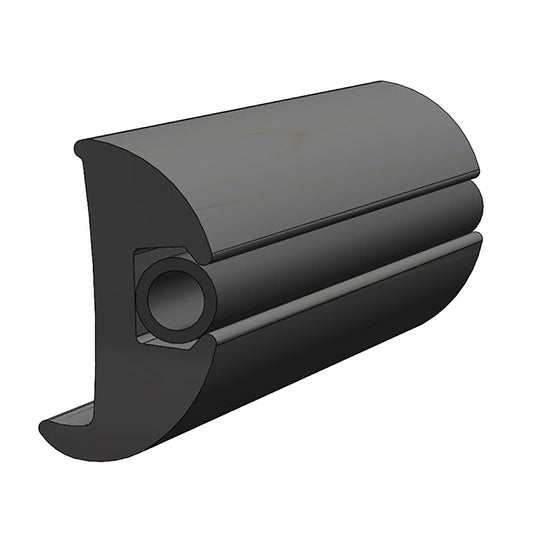 TACO Marine Flexible Vinyl Black Rub Rail 1-1/16 in x 1-7/8 in, 50 ft - Durable Boat Side Protection
