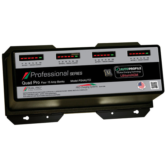 Dual Pro PS4AUTO Auto 15A 4-Bank Lithium/AGM Marine Battery Charger