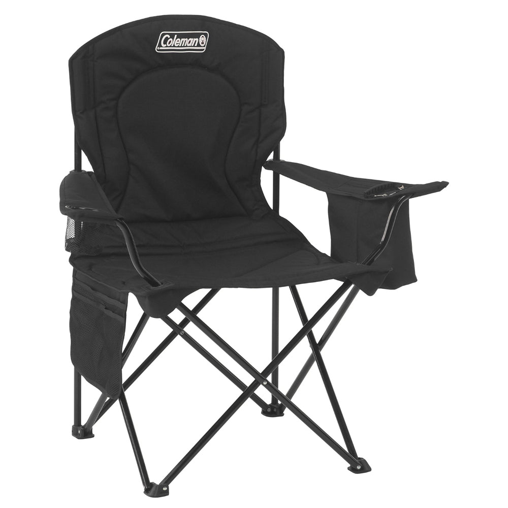 Coleman Cooler Quad Chair with Built-In 4-Can Cooler, Black, 2000032007