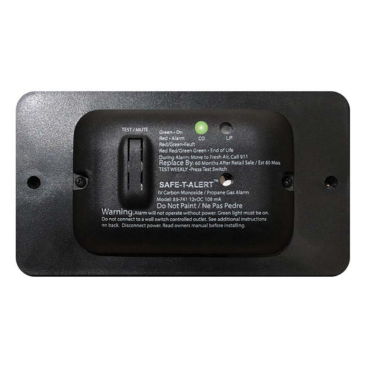 Safe-T-Alert 85 Series Carbon Monoxide & Propane Gas Alarm - 12V, Black - Model 85-741-BL