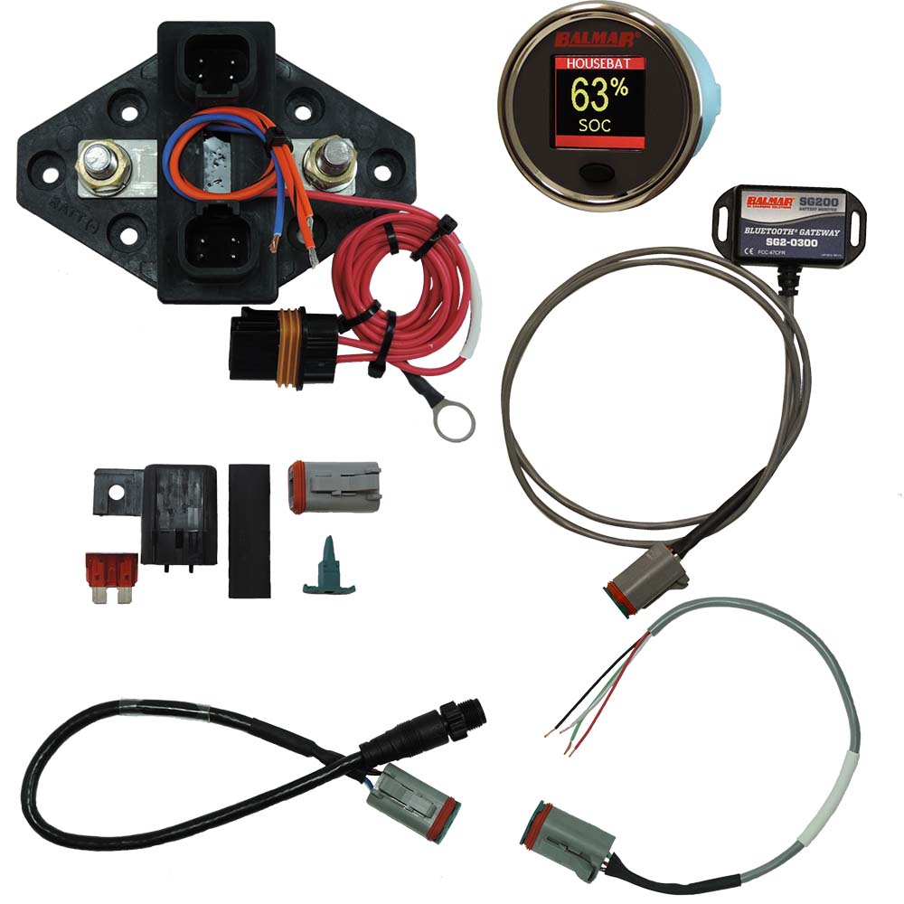 Balmar SG230 Battery Monitor Kit with N2K BT Gateway Color Display, 12–48 VDC