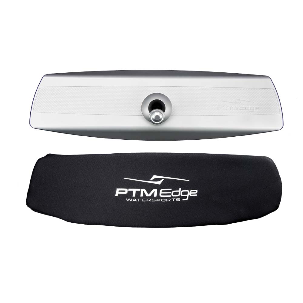 PTM Watersports VR-140 Elite Mirror & Cover Combo - Silver | 6" x 20" High-Definition Boat Mirror with Precision CNC Aluminum Housing