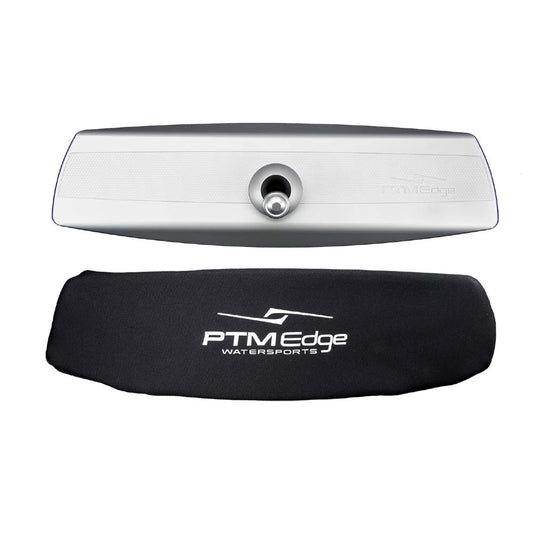 PTM Watersports VR-140 Elite Mirror & Cover Combo - Silver | 6" x 20" High-Definition Boat Mirror with Precision CNC Aluminum Housing