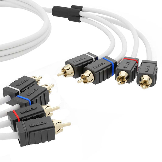 DS18 Marine Tinned OFC RCA Cable - 4 Channel, 25 Feet - UV & Corrosion Resistant Signal Wiring