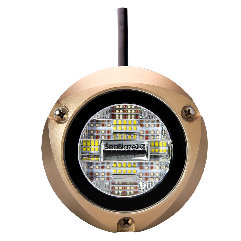 Lumitec Zambezi X2 Surface Mount Underwater Light - White & Blue, 6000 Lumens, Bronze Finish