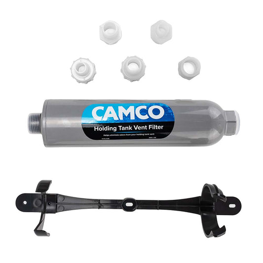 Camco Marine Holding Tank Vent Filter Kit with Granular Activated Carbon for Odor Control