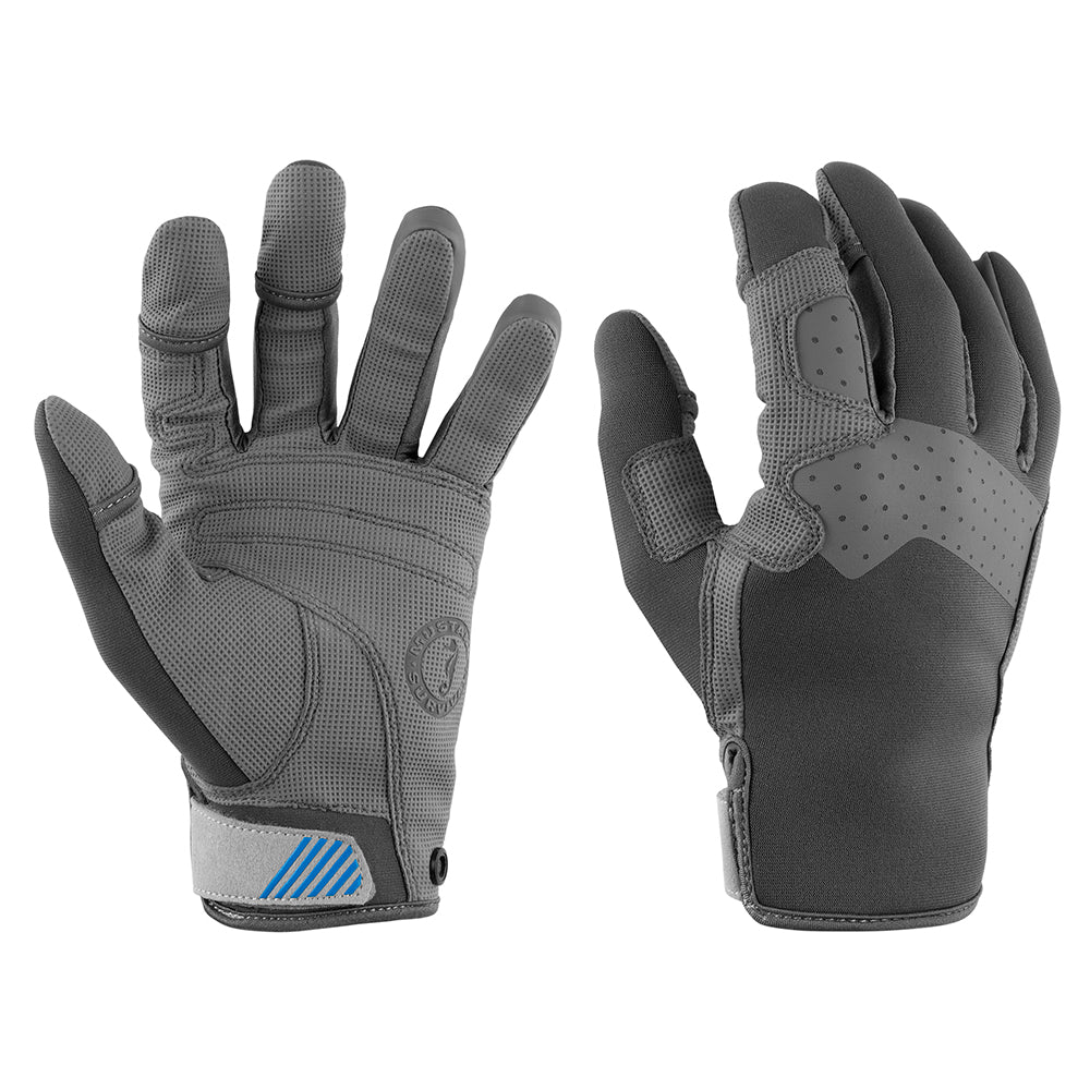 Mustang Survival Traction Closed Finger Gloves - Grey/Blue, Medium