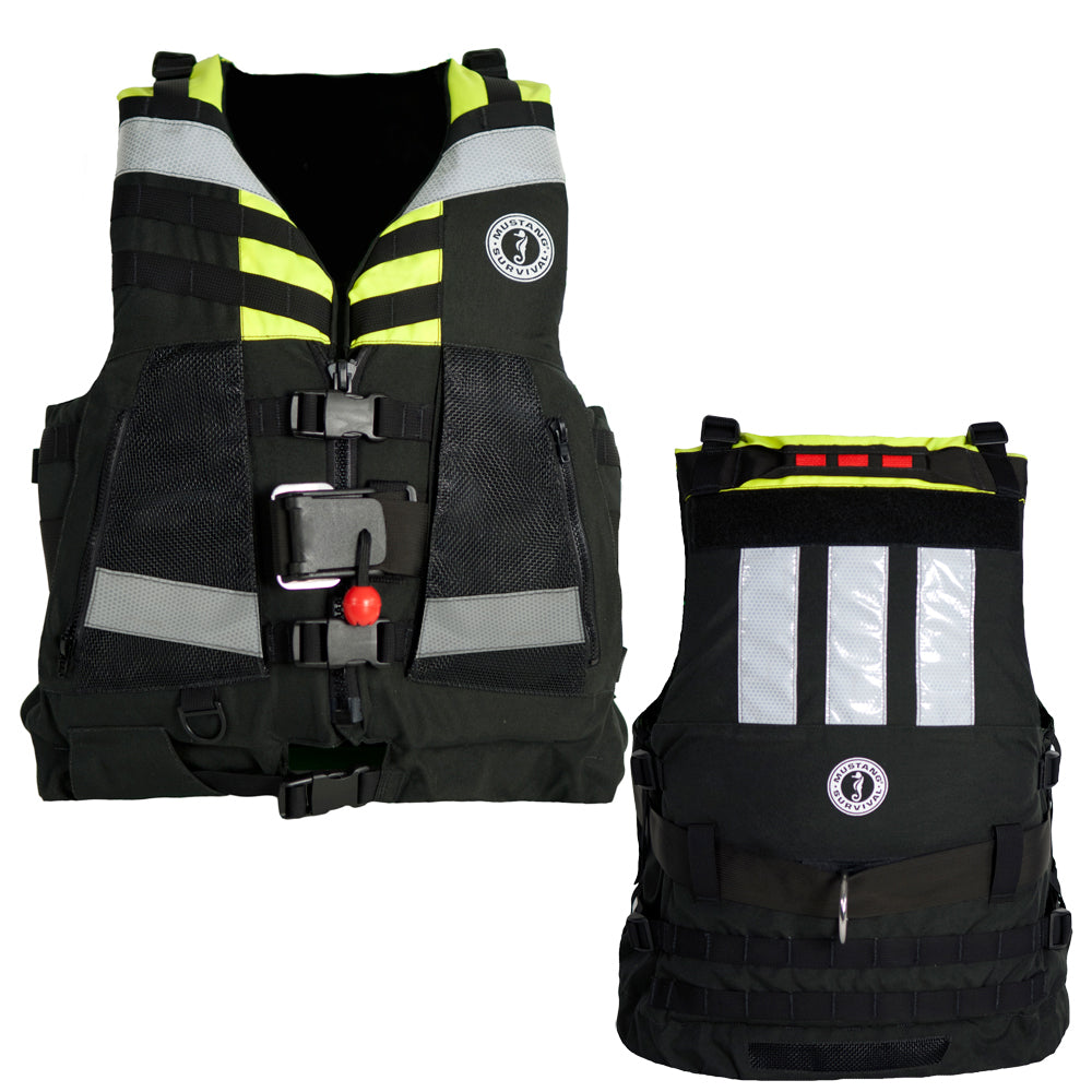 Mustang Survival MRV150 Swift Water Rescue Vest - Fluorescent Yellow/Green/Black, Universal Fit