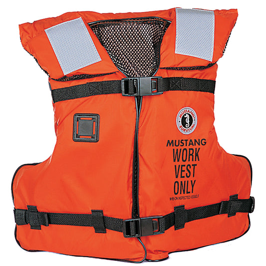 Mustang Survival MV3192-2-0-16 Type III/V Work Vest - Orange - Adult Universal Flotation Device with Reflective Tape & Equipment Attachment