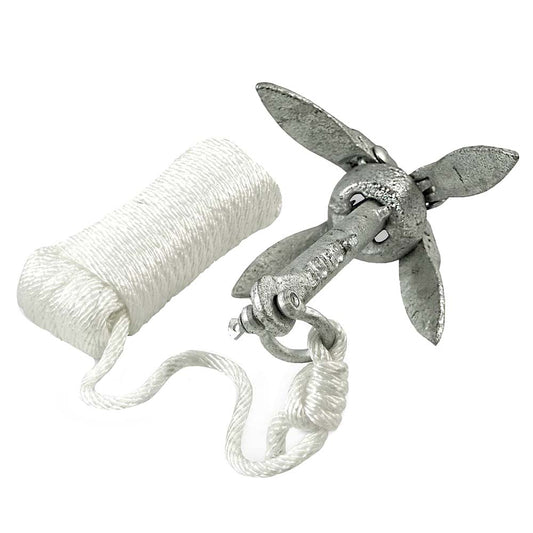 T-H Marine Kayak Anchor Kit - 1.5lb with 30 Feet Nylon Line & 4-Fluke Design