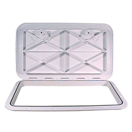 Beckson Marine 14-Inch x 24-Inch White Flush Hatch with ASA Material and Weather-Tight Seal