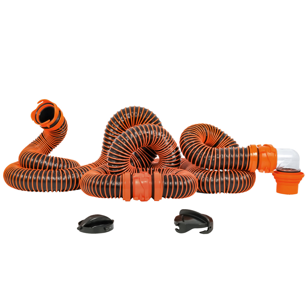 Camco RhinoEXTREME 20-Foot RV Sewer Hose Kit with 4-in-1 Elbow Adapter and Storage Caps, Part 39867