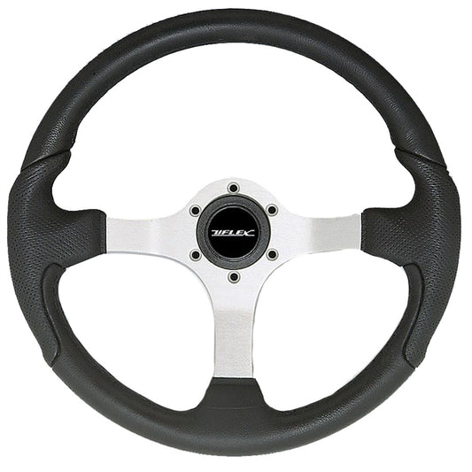 Uflex USA Nisida Steering Wheel 13.8" with Black Polyurethane Grip and Aluminum Spokes